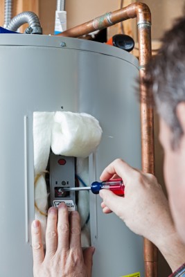 plumbing contractor maintains American Standard 40 gallon water heater 
