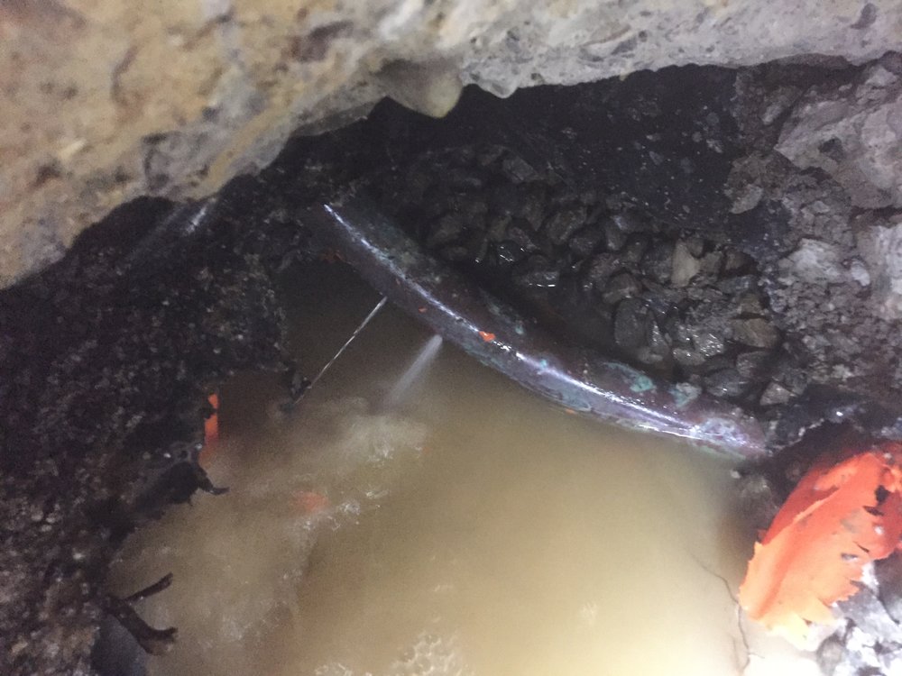 leak detection found leaking pipe underneath concrete slab in residential property